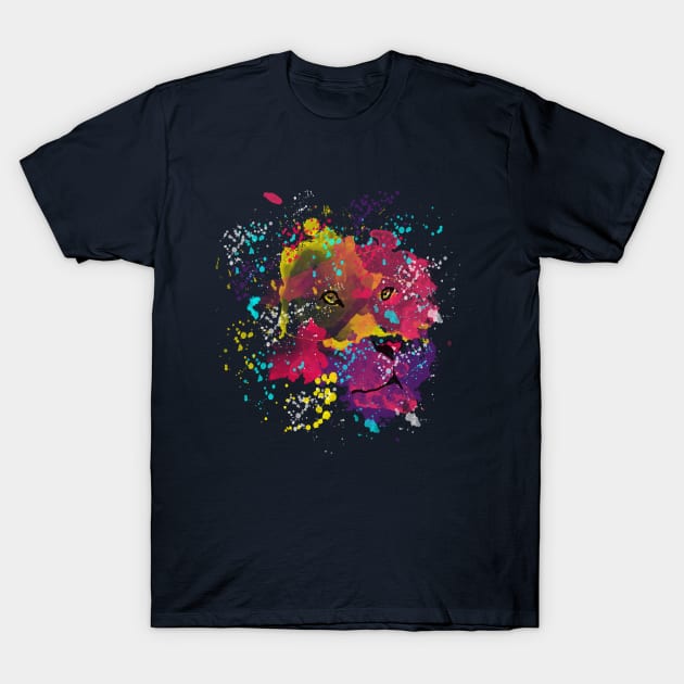 king Lion splatters T-Shirt by Wimido